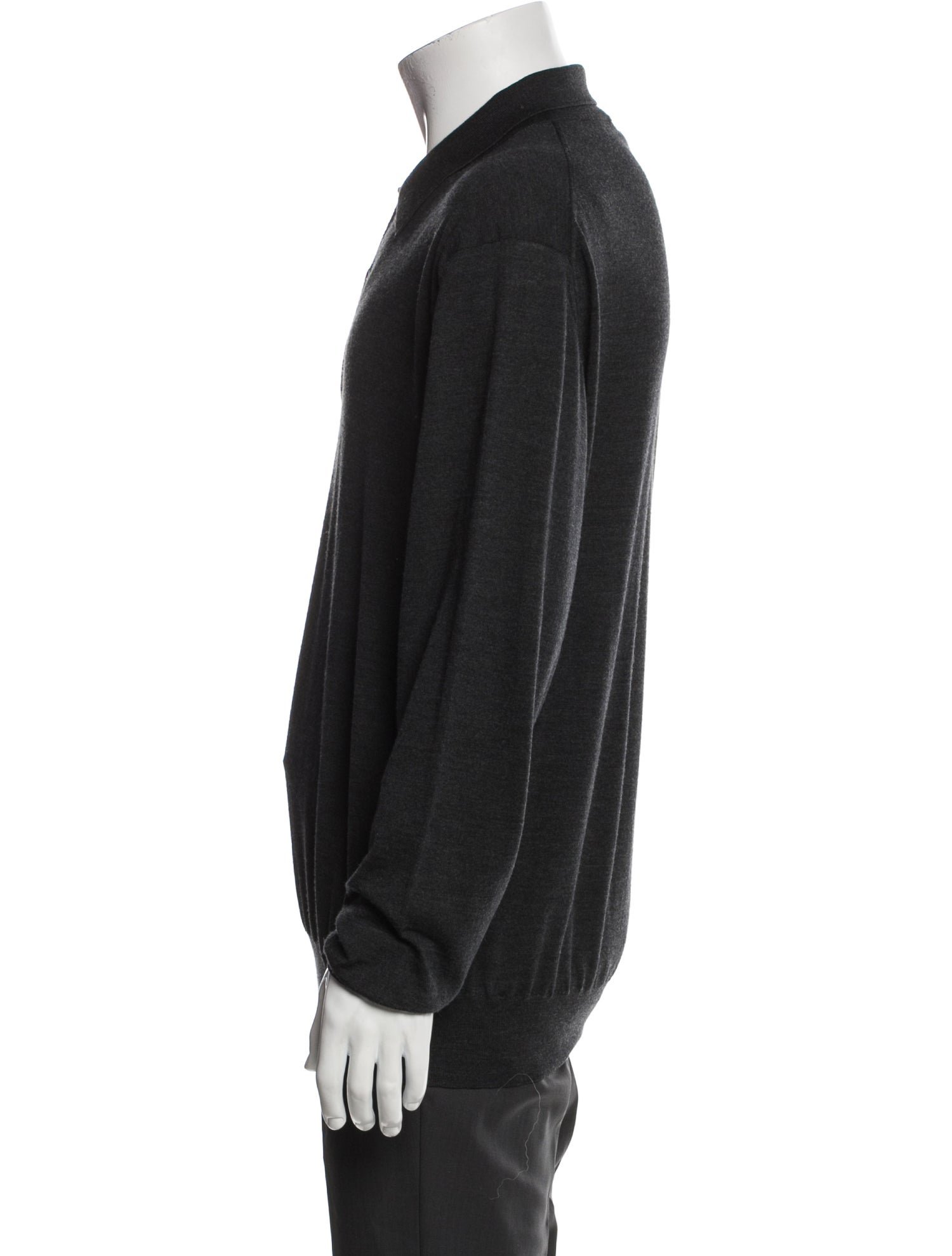 Brioni Wool Collar Polo Sweater